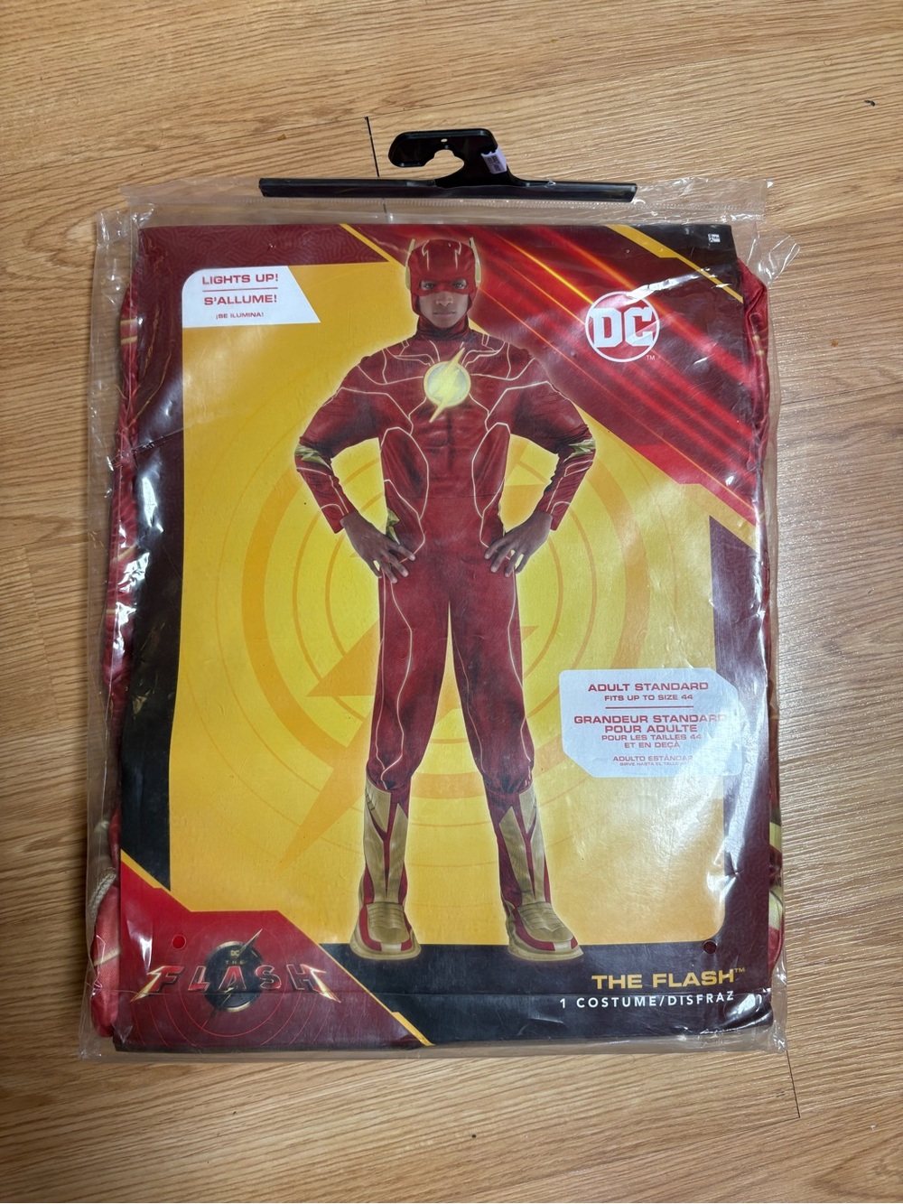 DC The Flash Adult Costume - Red with Gold Accents lights up
